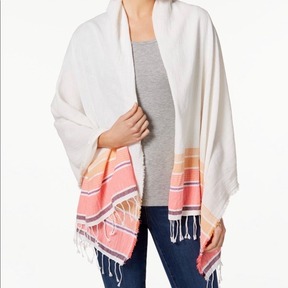 Collection XIIX Beach Stripe Wrap Scarf Pink - Picture 2 of 3